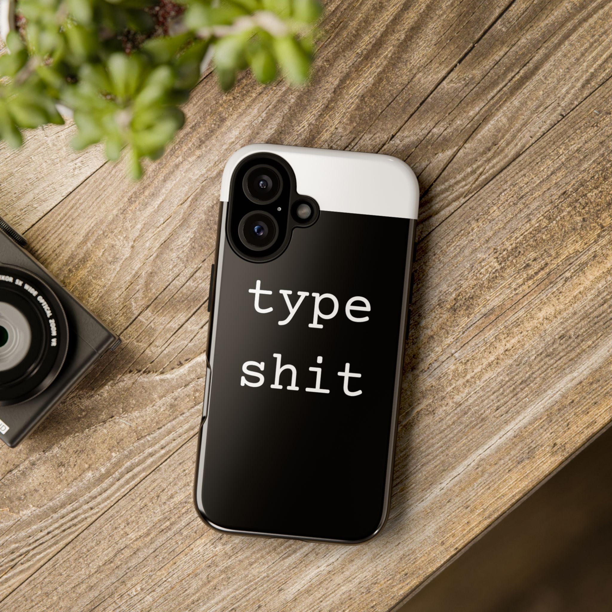 type shit Phone Case | Minimalist Typography Black