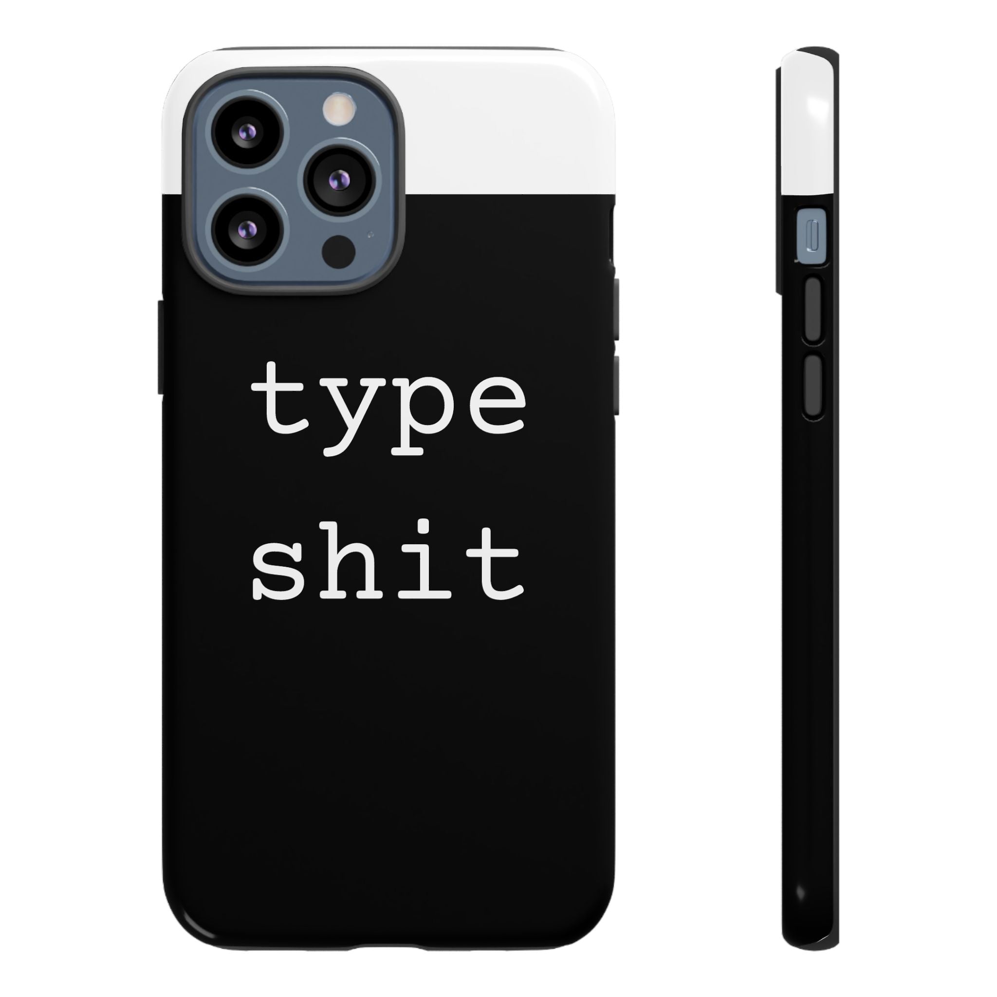 type shit Phone Case | Minimalist Typography Black