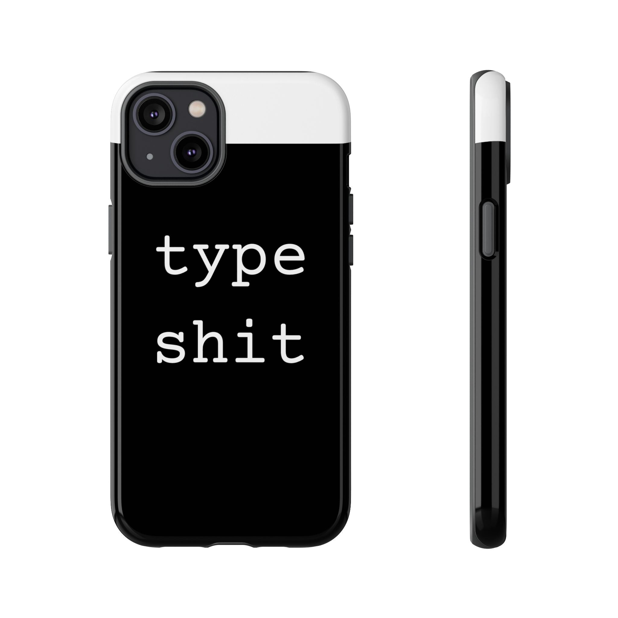 type shit Phone Case | Minimalist Typography Black