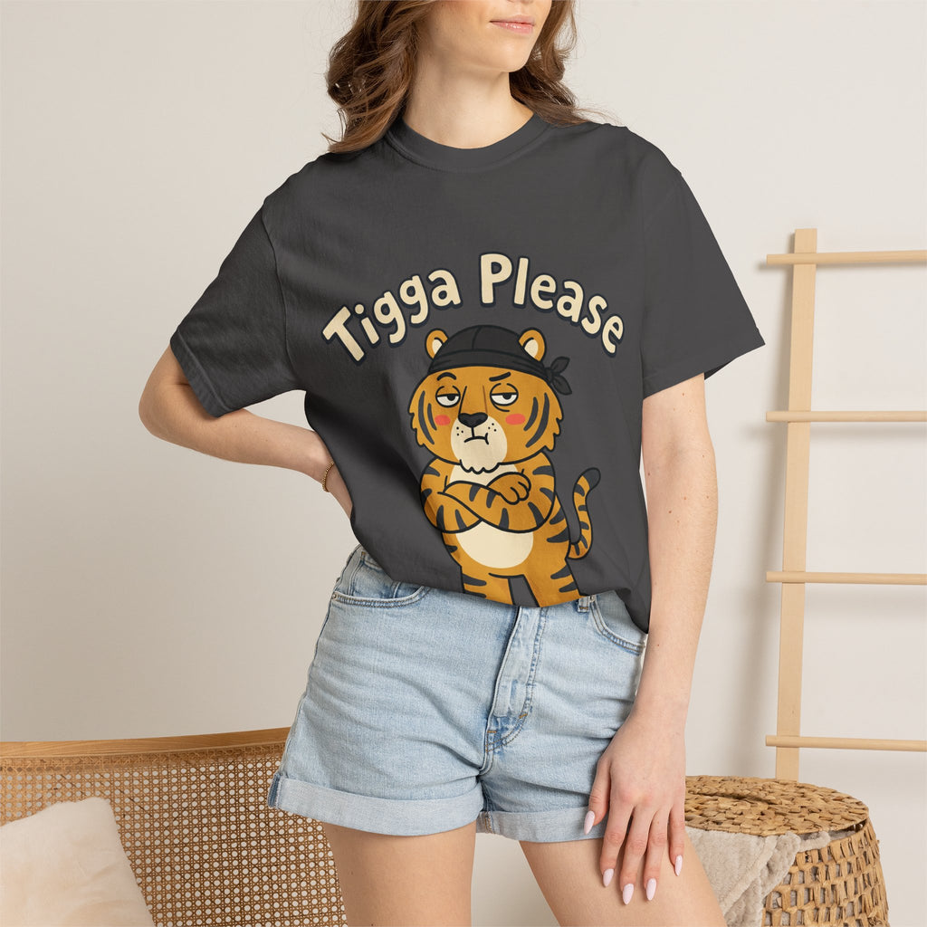 Tigga Please Tiger Illustration T-Shirt | Cute Cartoon Tiger Tee