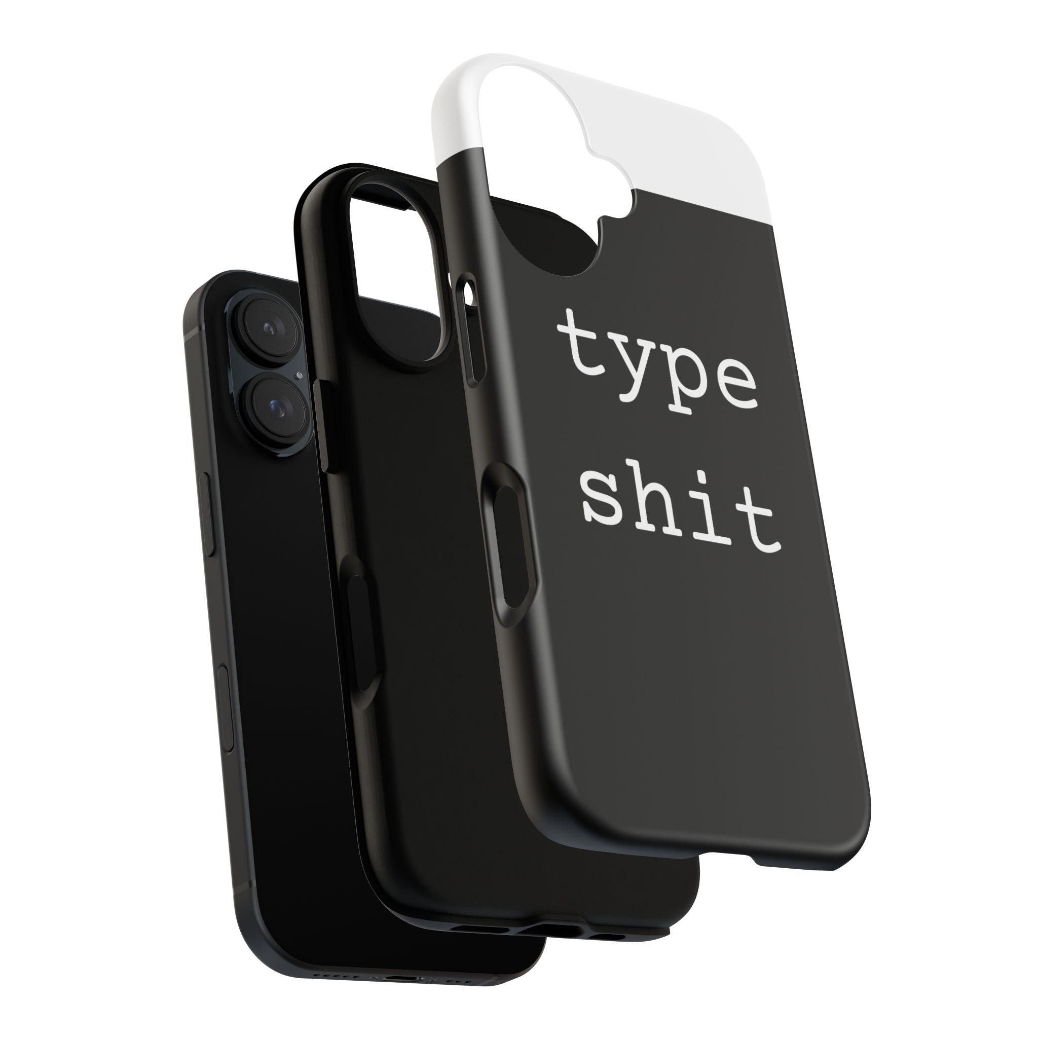 type shit Phone Case | Minimalist Typography Black