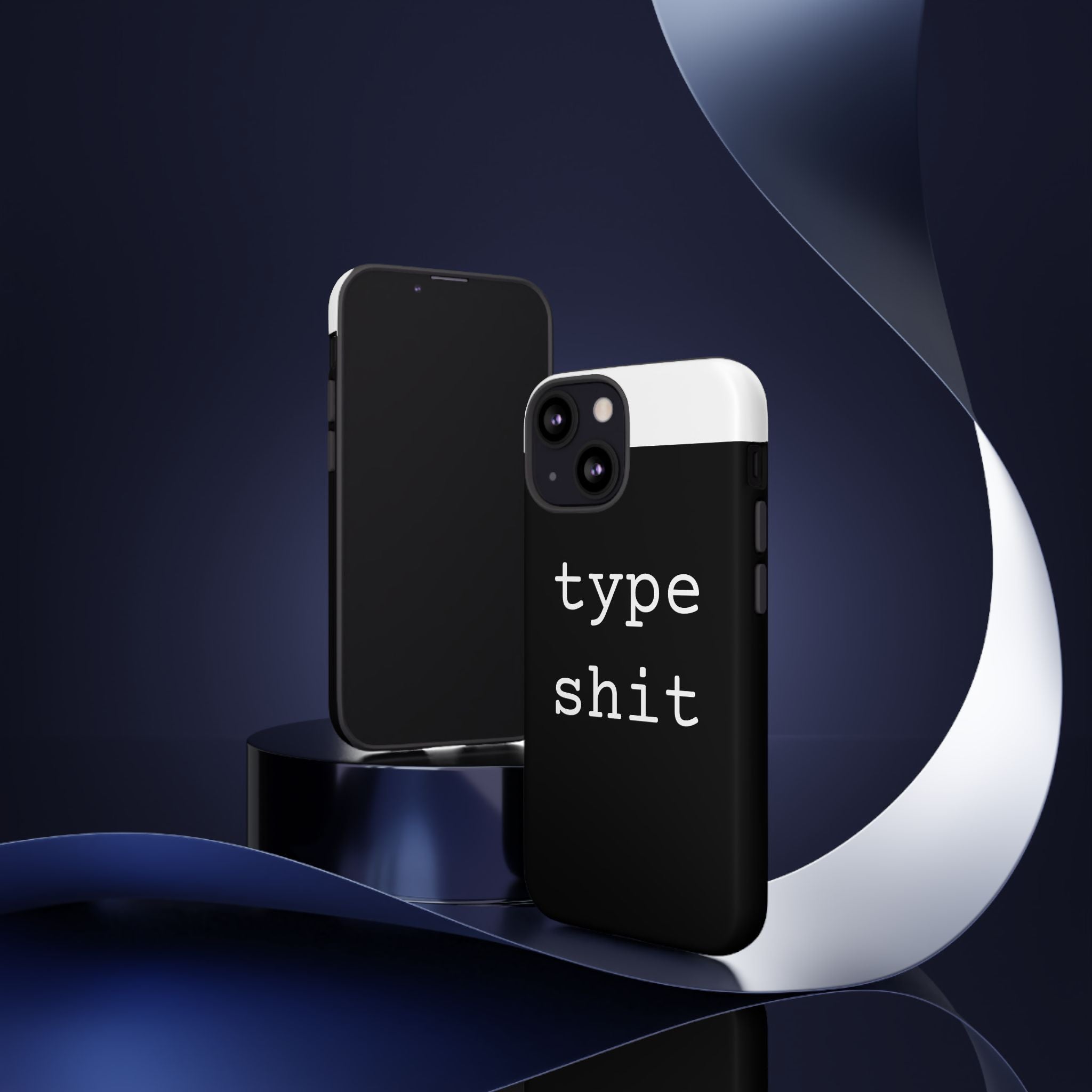 type shit Phone Case | Minimalist Typography Black