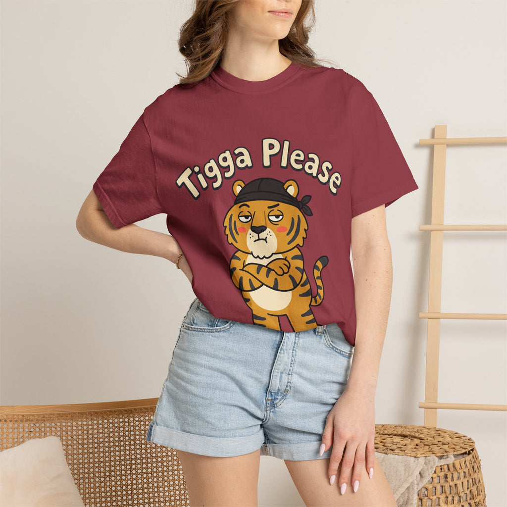 Tigga Please Tiger Illustration T-Shirt | Cute Cartoon Tiger Tee