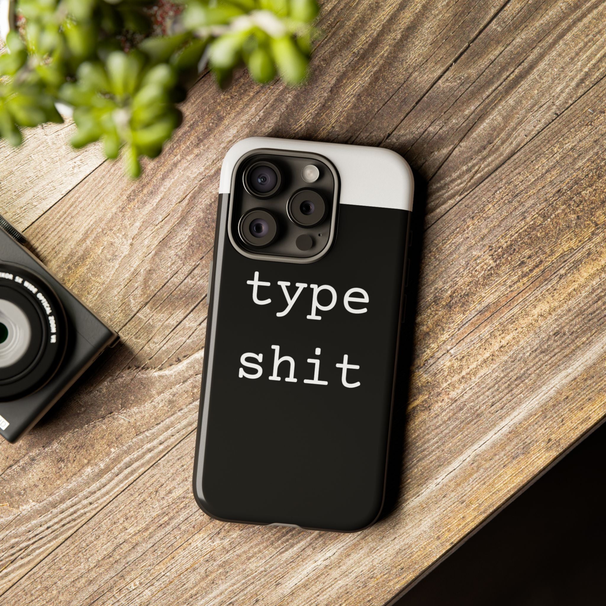 type shit Phone Case | Minimalist Typography Black