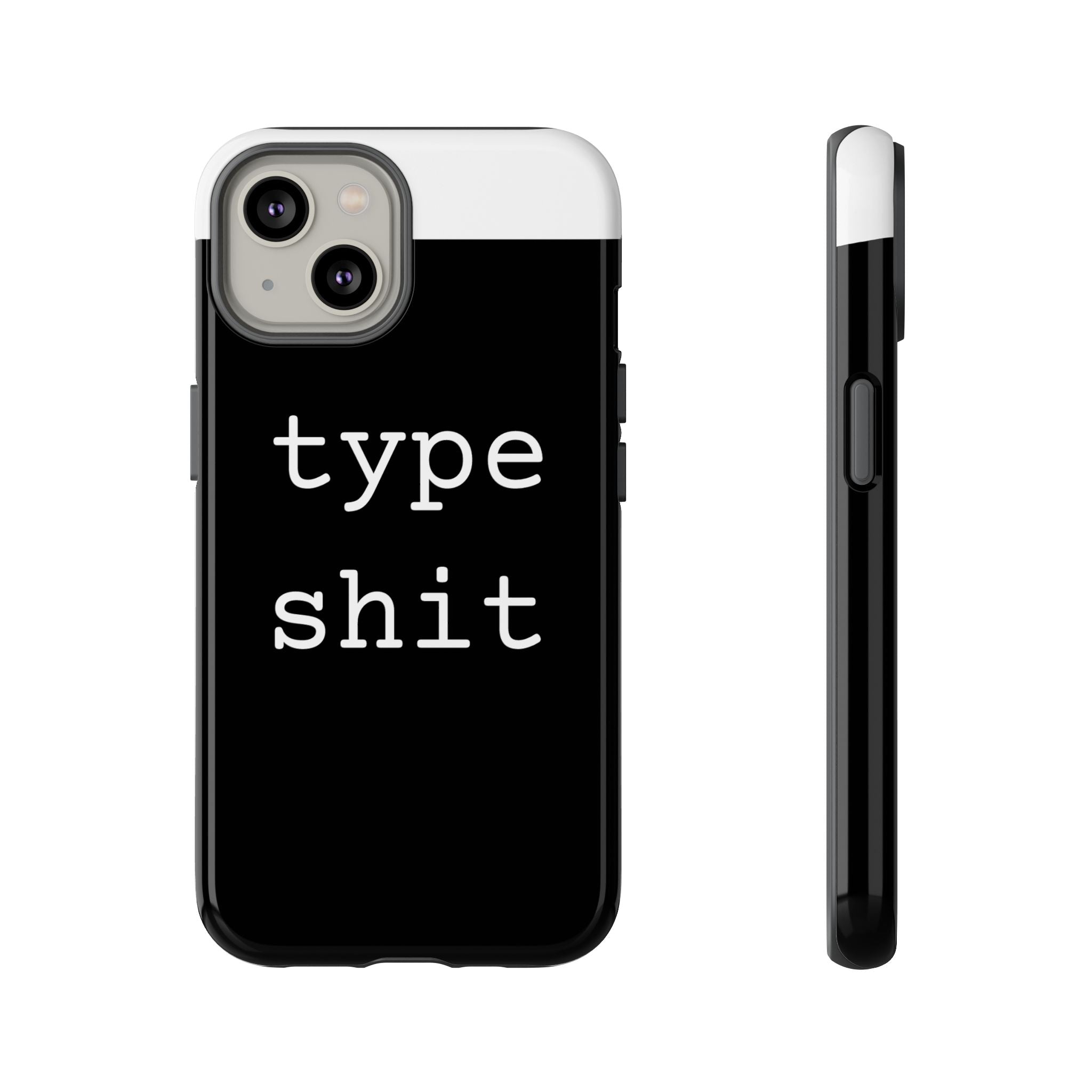 type shit Phone Case | Minimalist Typography Black