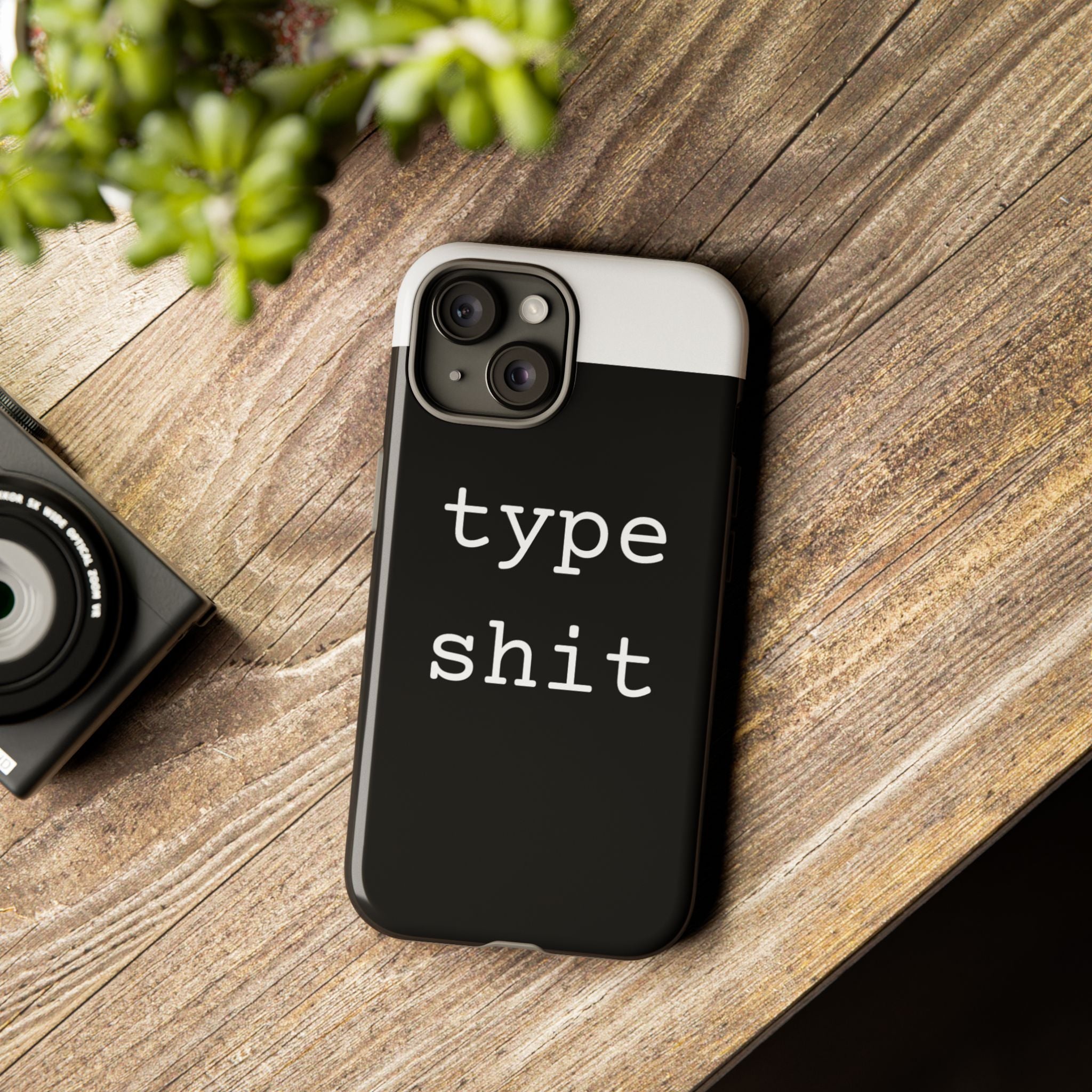 type shit Phone Case | Minimalist Typography Black