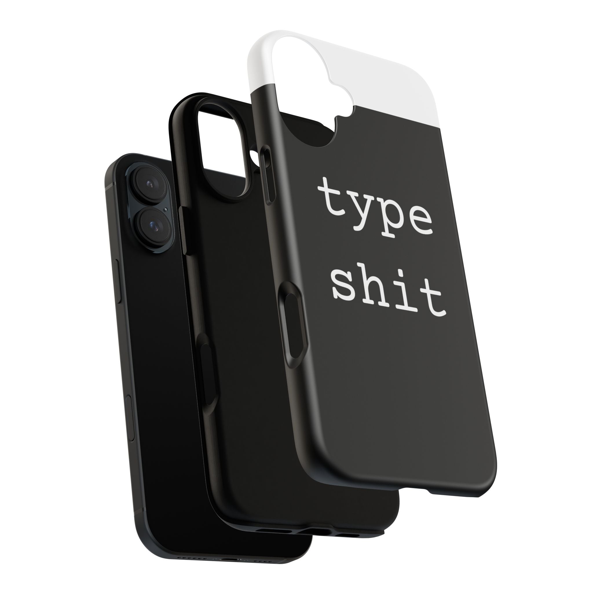 type shit Phone Case | Minimalist Typography Black
