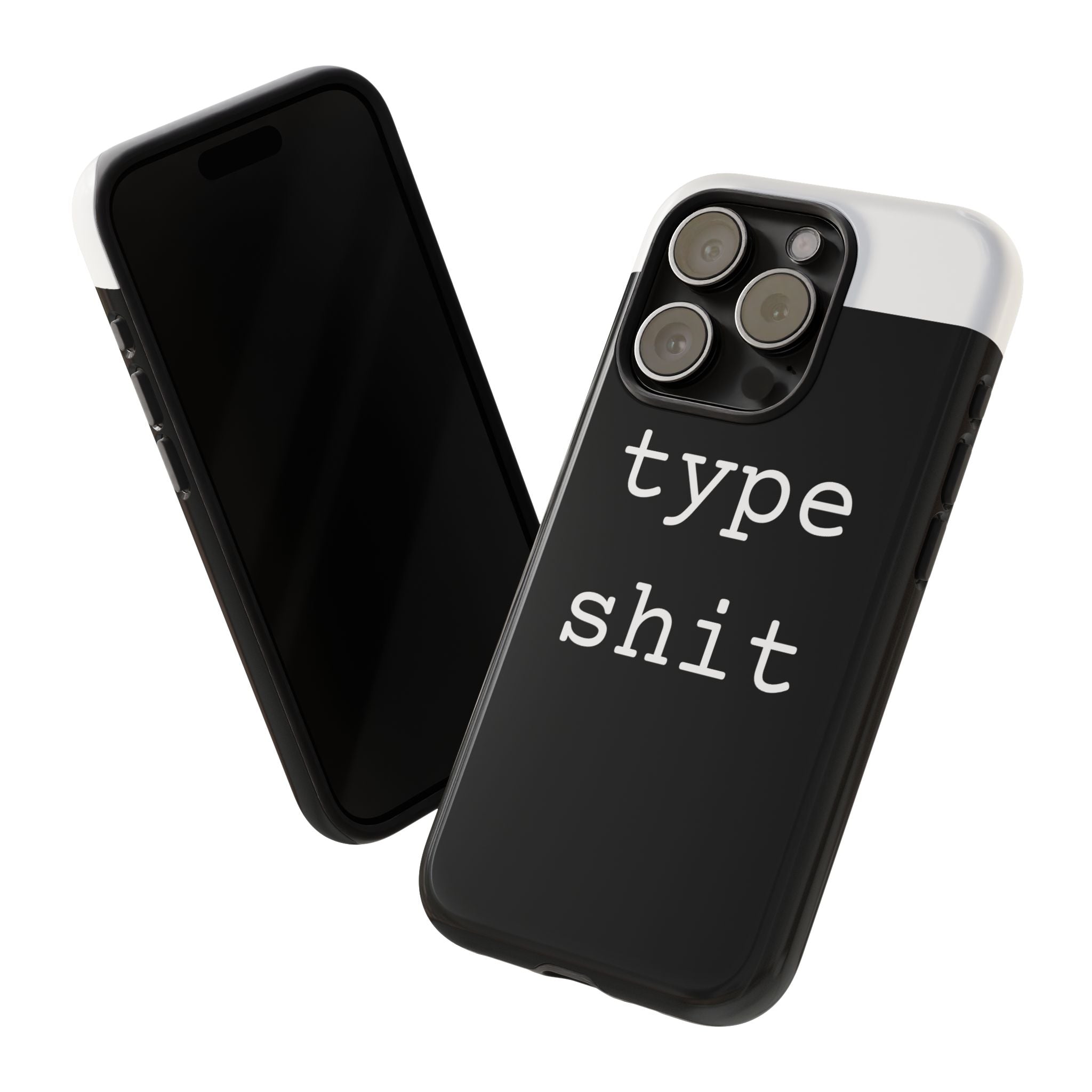 type shit Phone Case | Minimalist Typography Black
