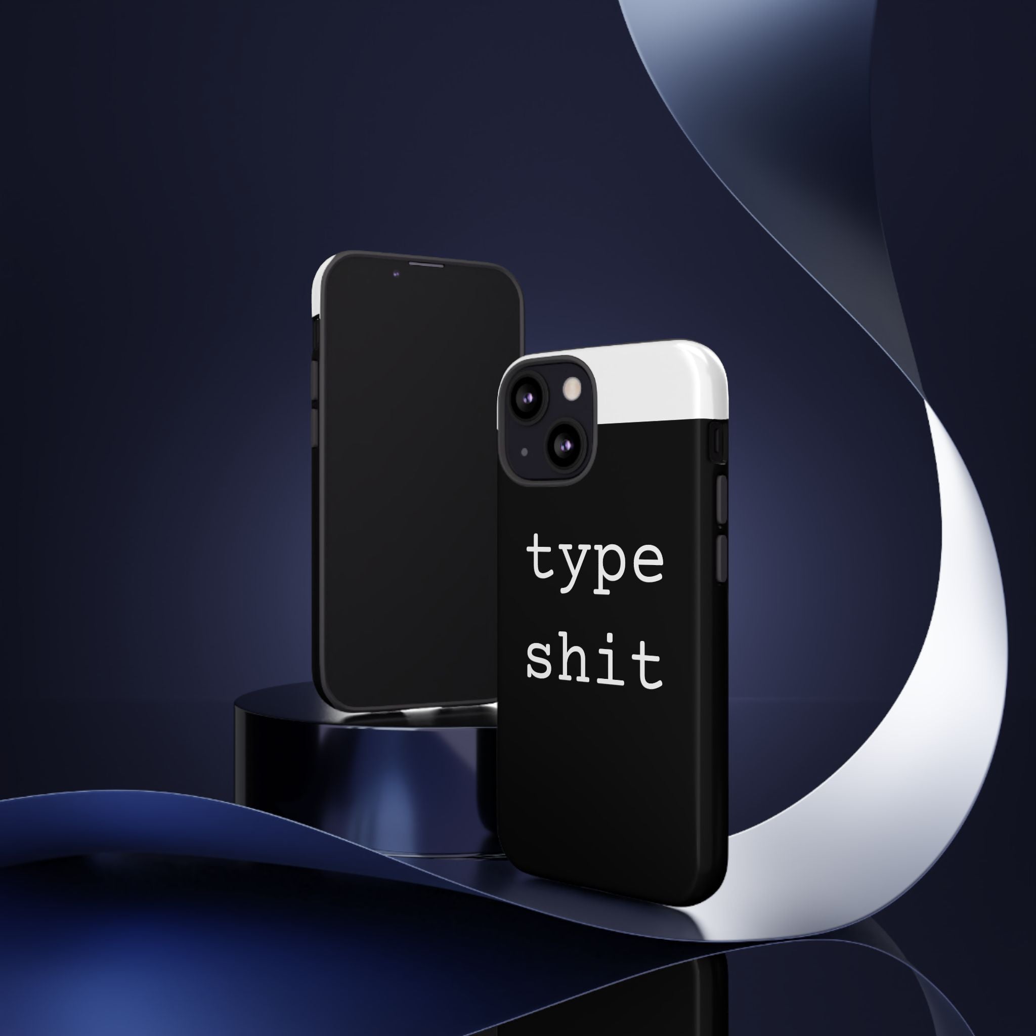 type shit Phone Case | Minimalist Typography Black