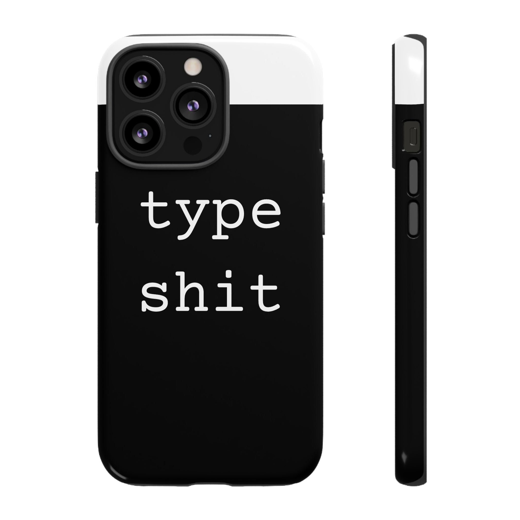 type shit Phone Case | Minimalist Typography Black