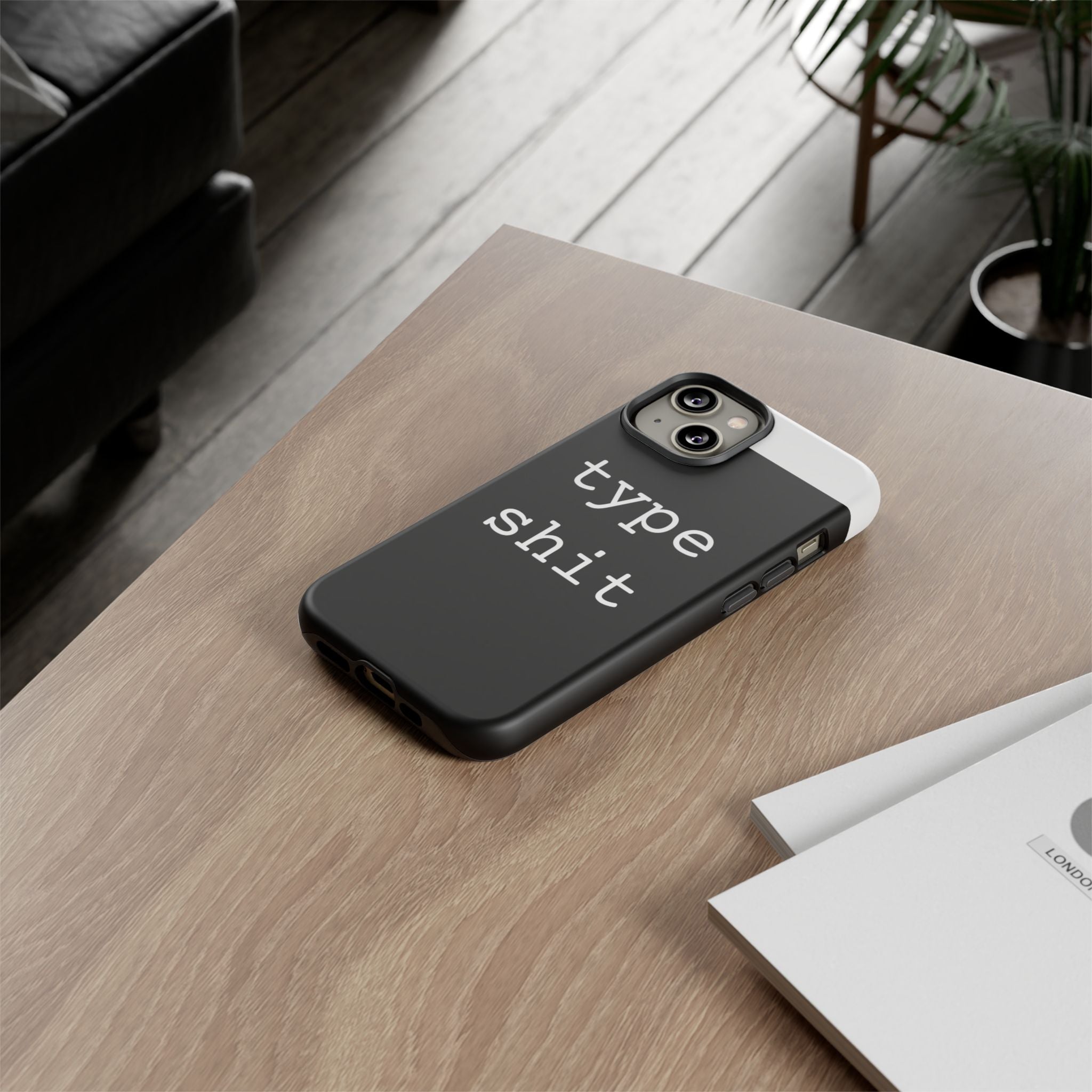 type shit Phone Case | Minimalist Typography Black