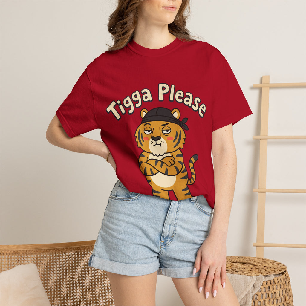 Tigga Please Tiger Illustration T-Shirt | Cute Cartoon Tiger Tee