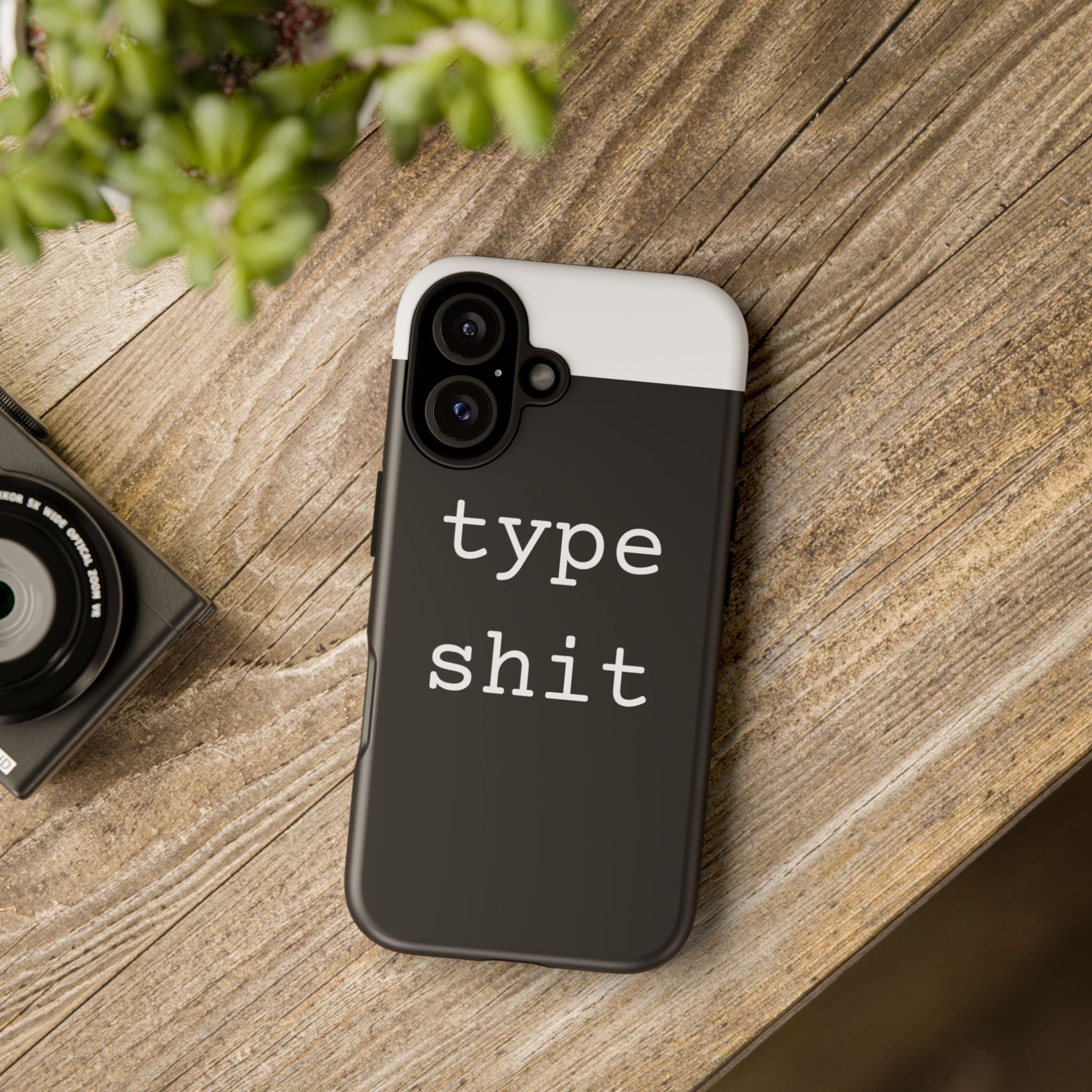type shit Phone Case | Minimalist Typography Black