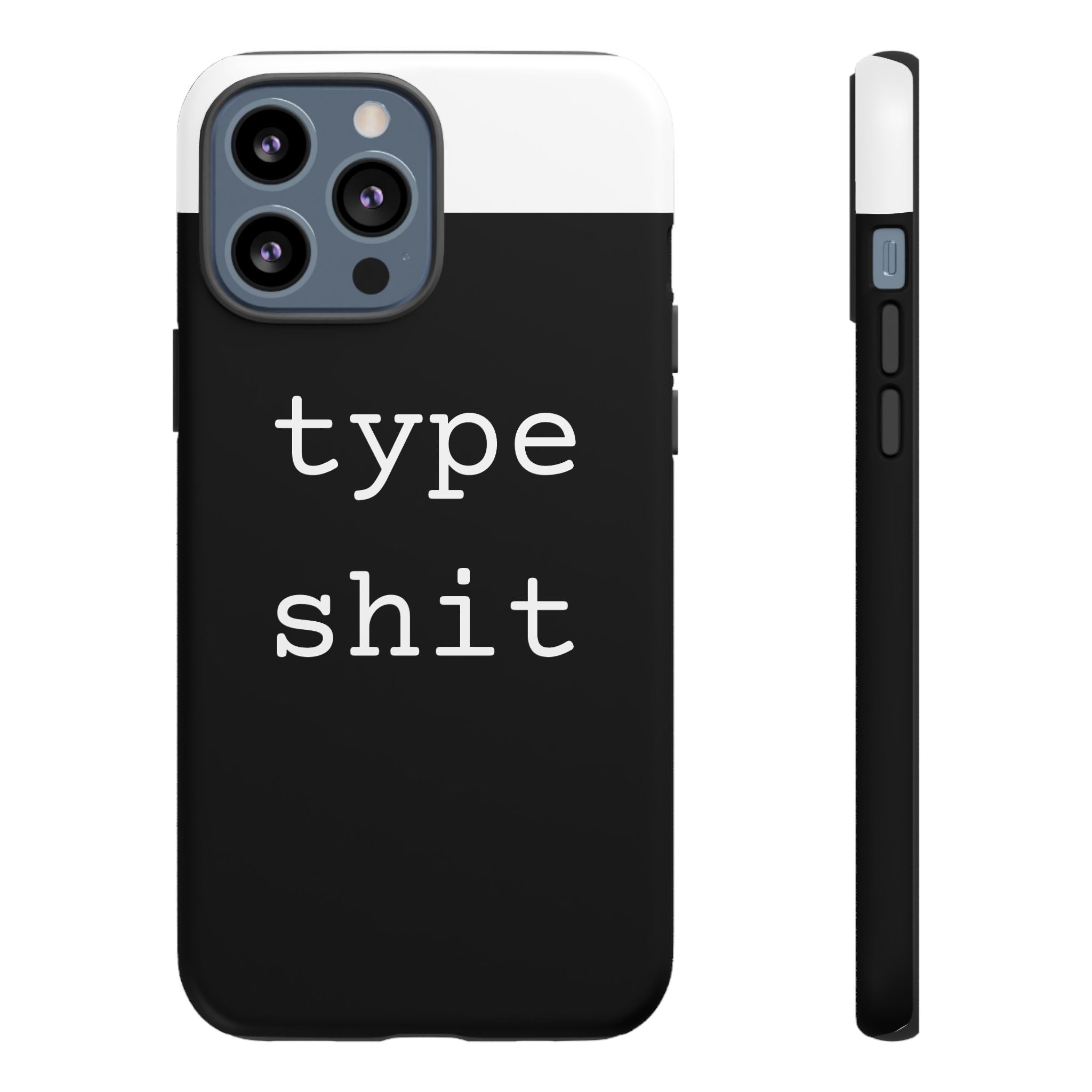 type shit Phone Case | Minimalist Typography Black