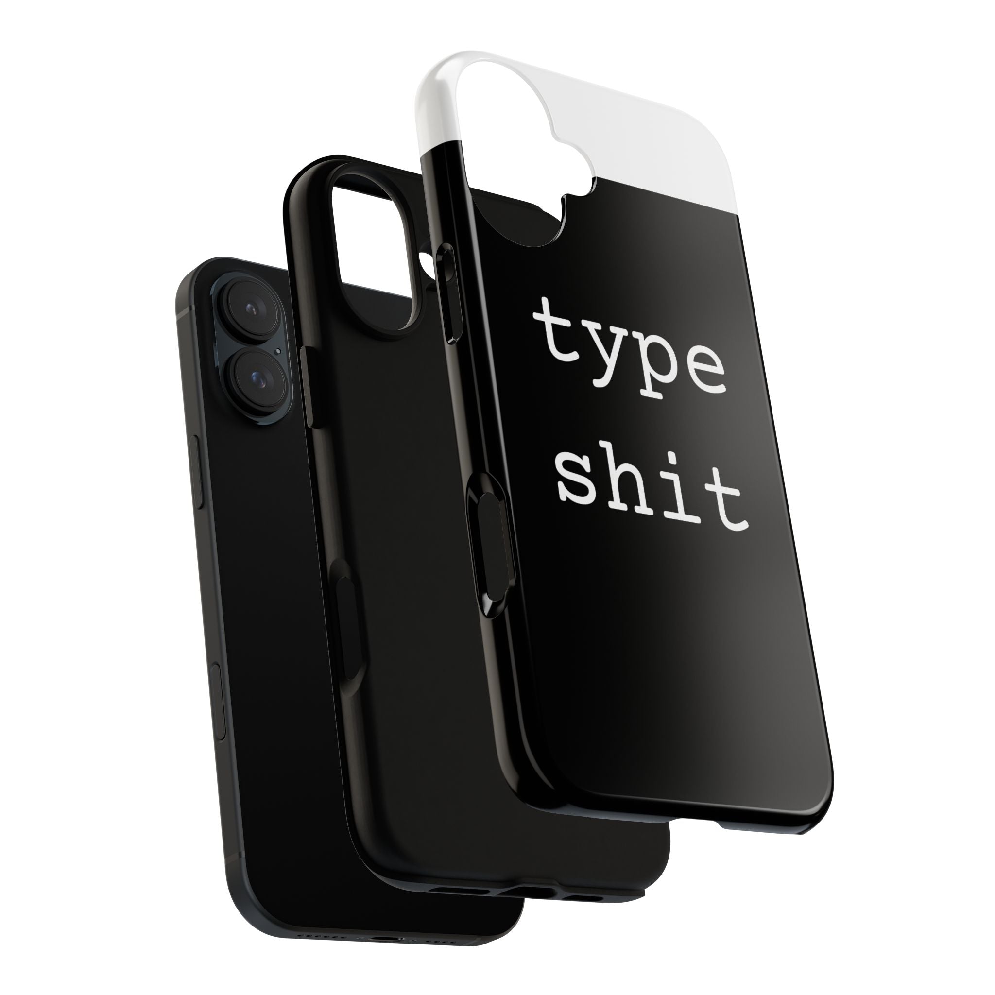 type shit Phone Case | Minimalist Typography Black