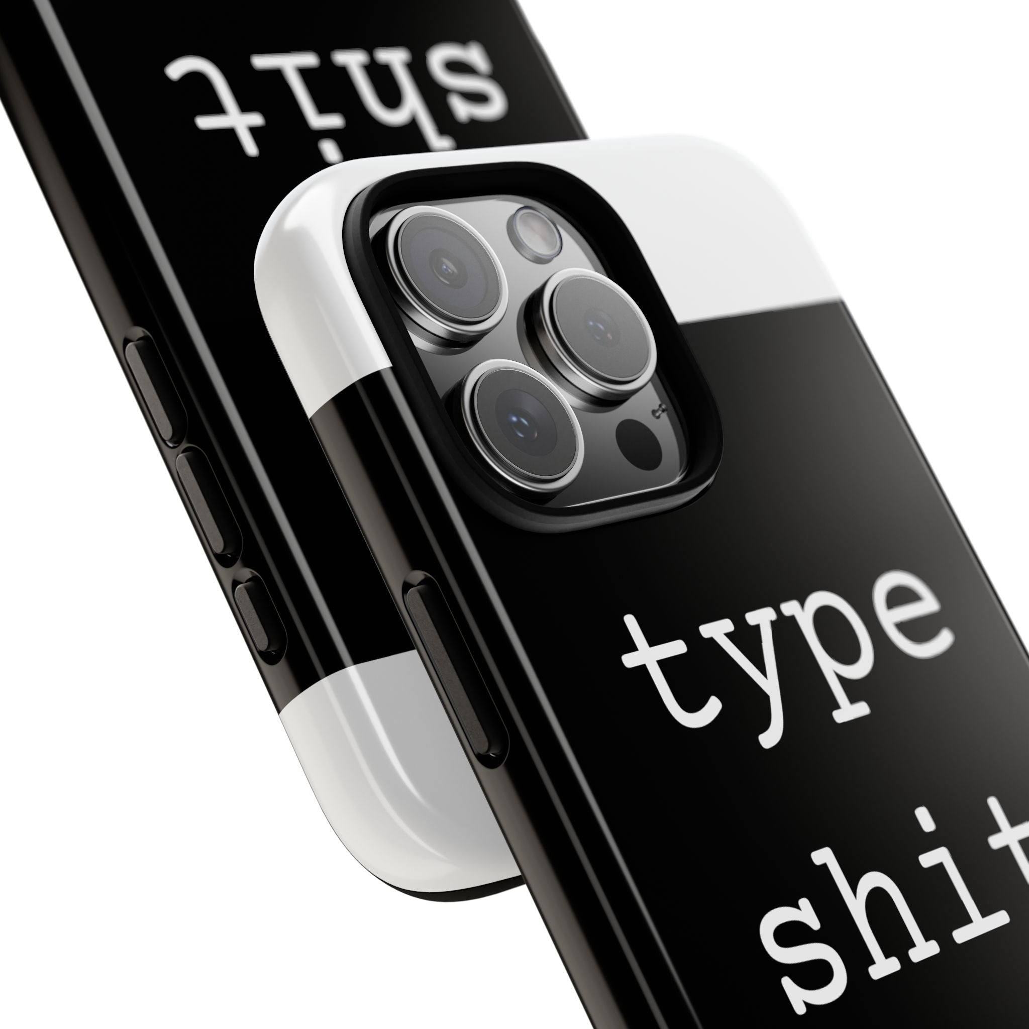 type shit Phone Case | Minimalist Typography Black