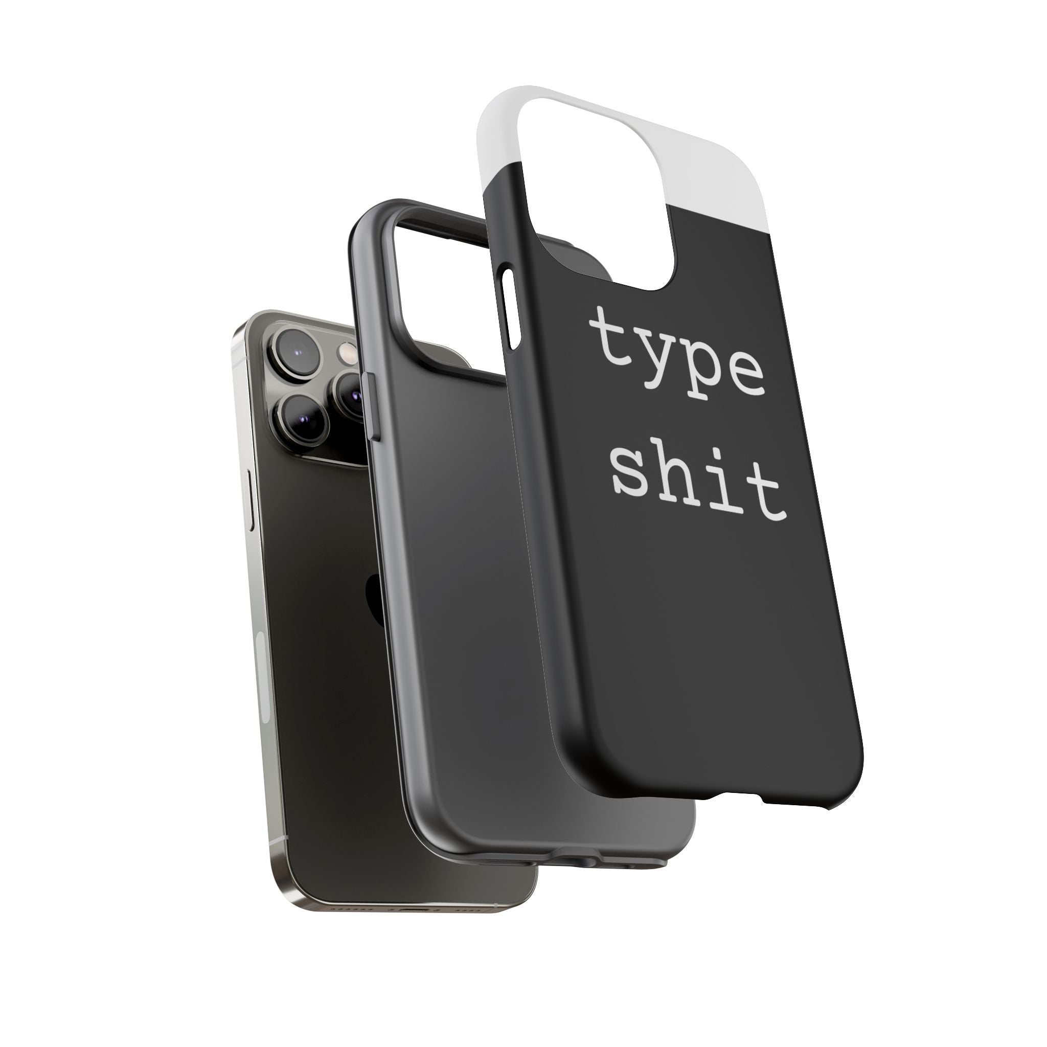 type shit Phone Case | Minimalist Typography Black