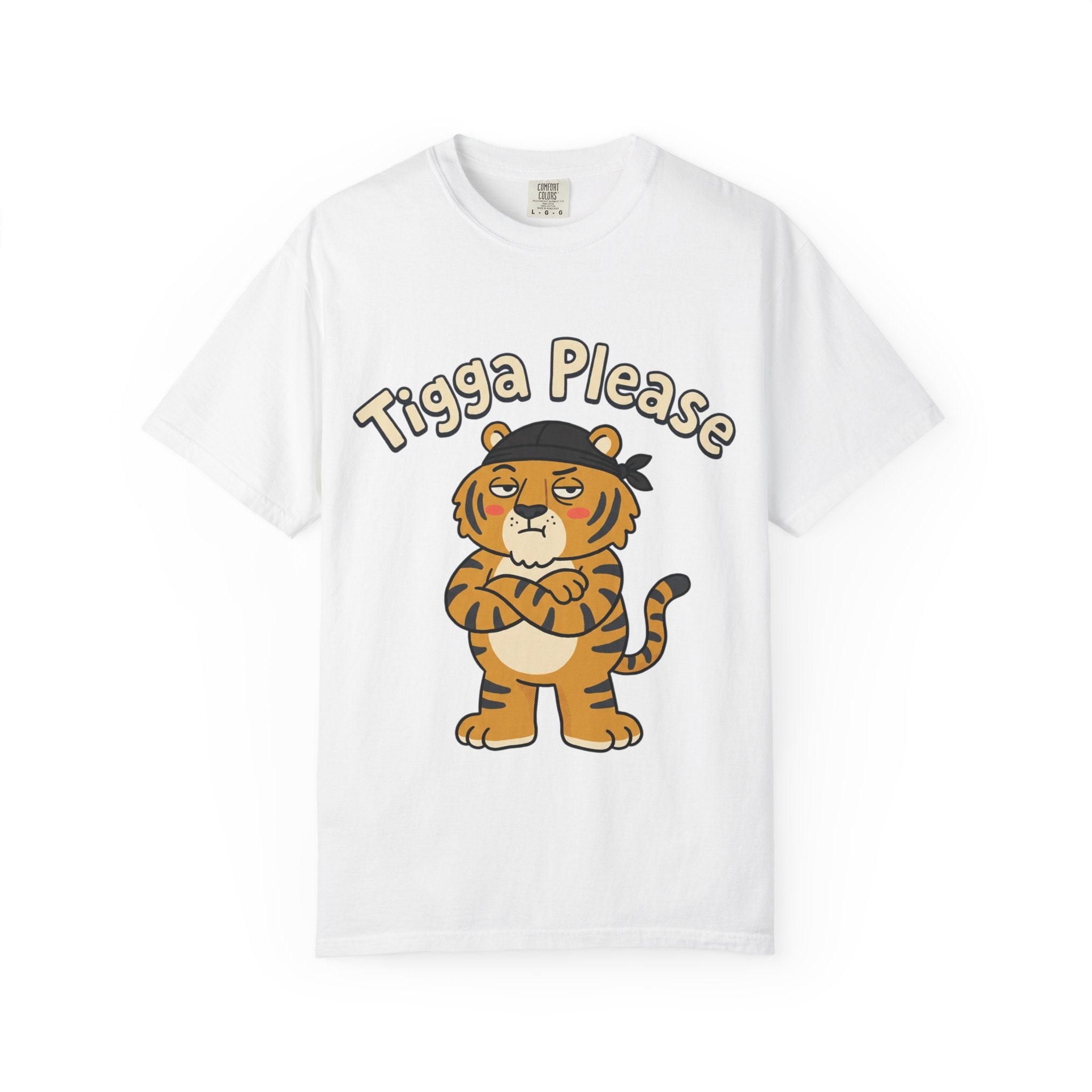Tigga Please Tiger Illustration T-Shirt | Cute Cartoon Tiger Tee