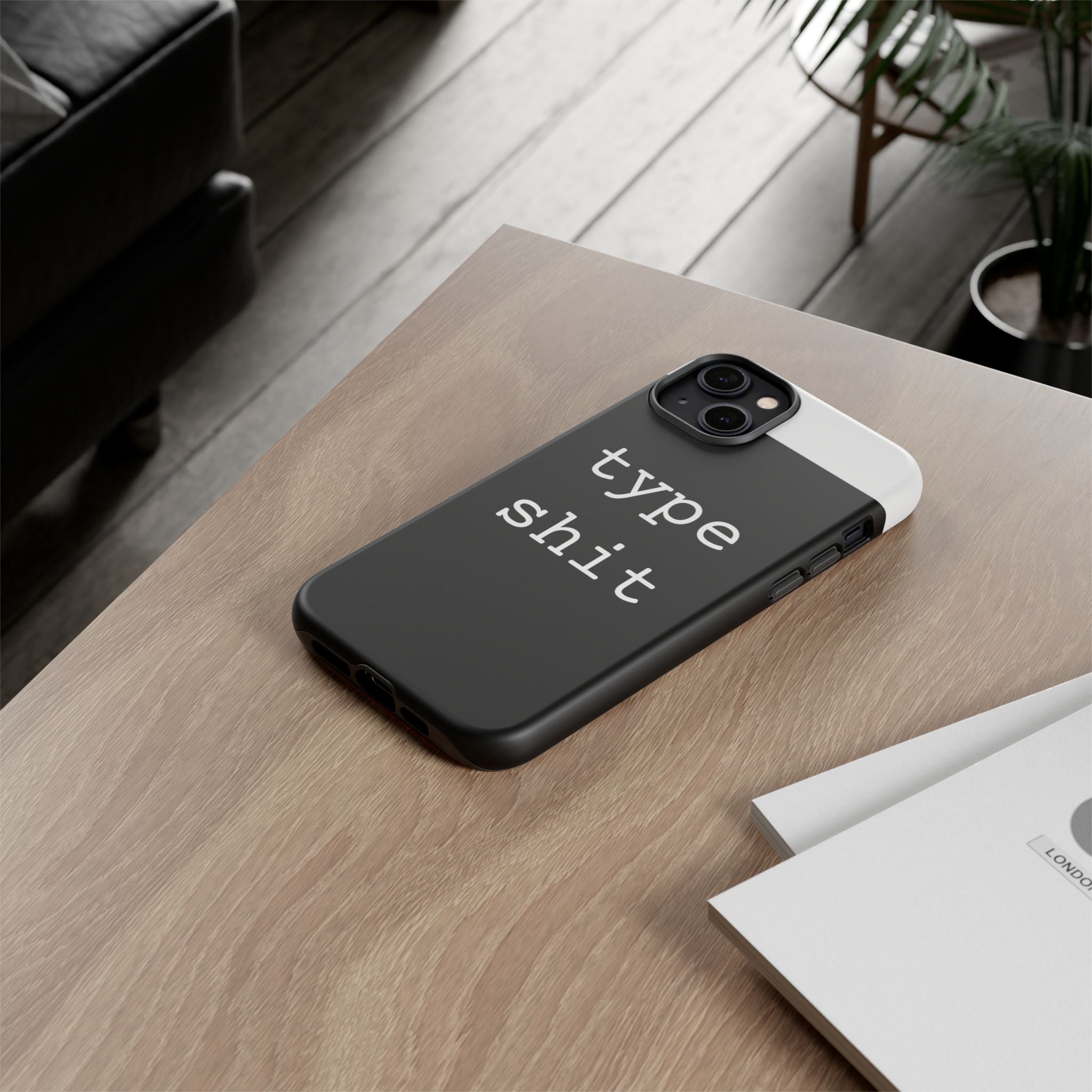type shit Phone Case | Minimalist Typography Black