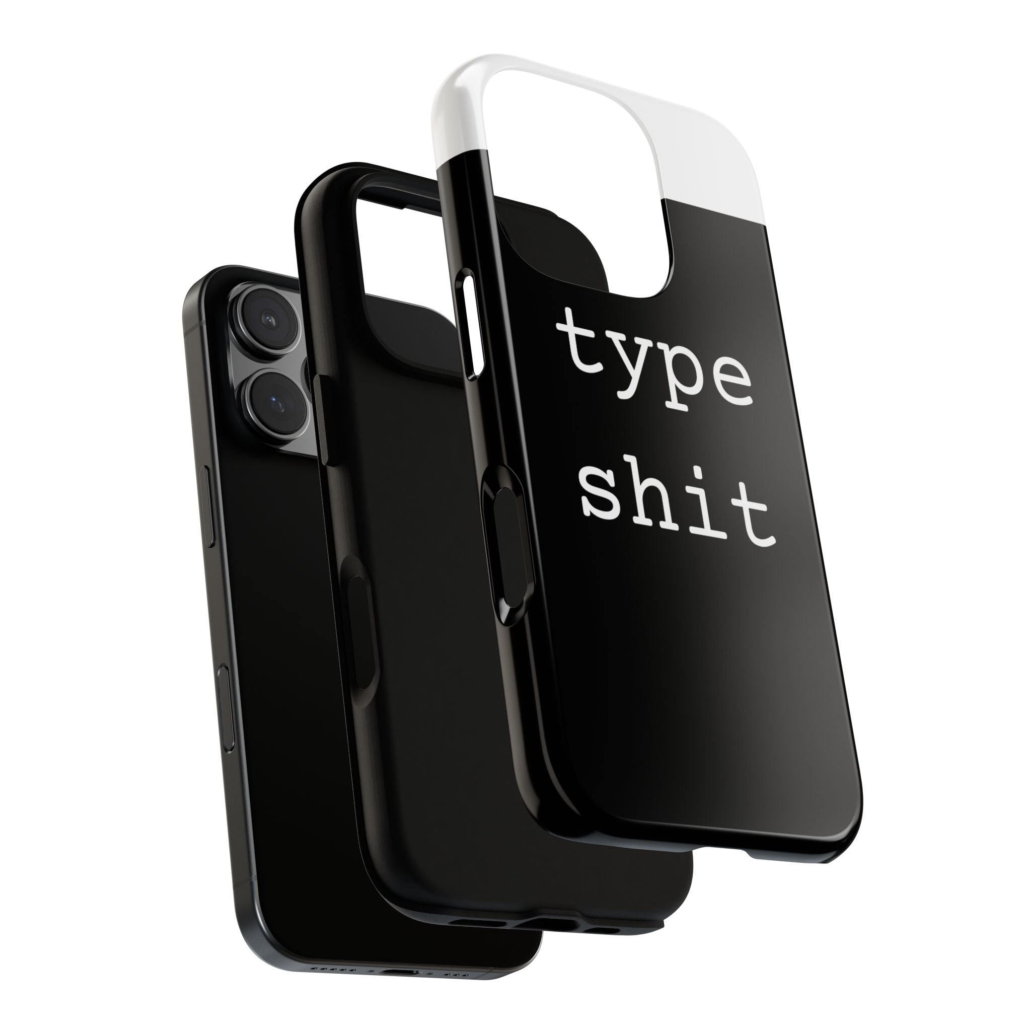 type shit Phone Case | Minimalist Typography Black