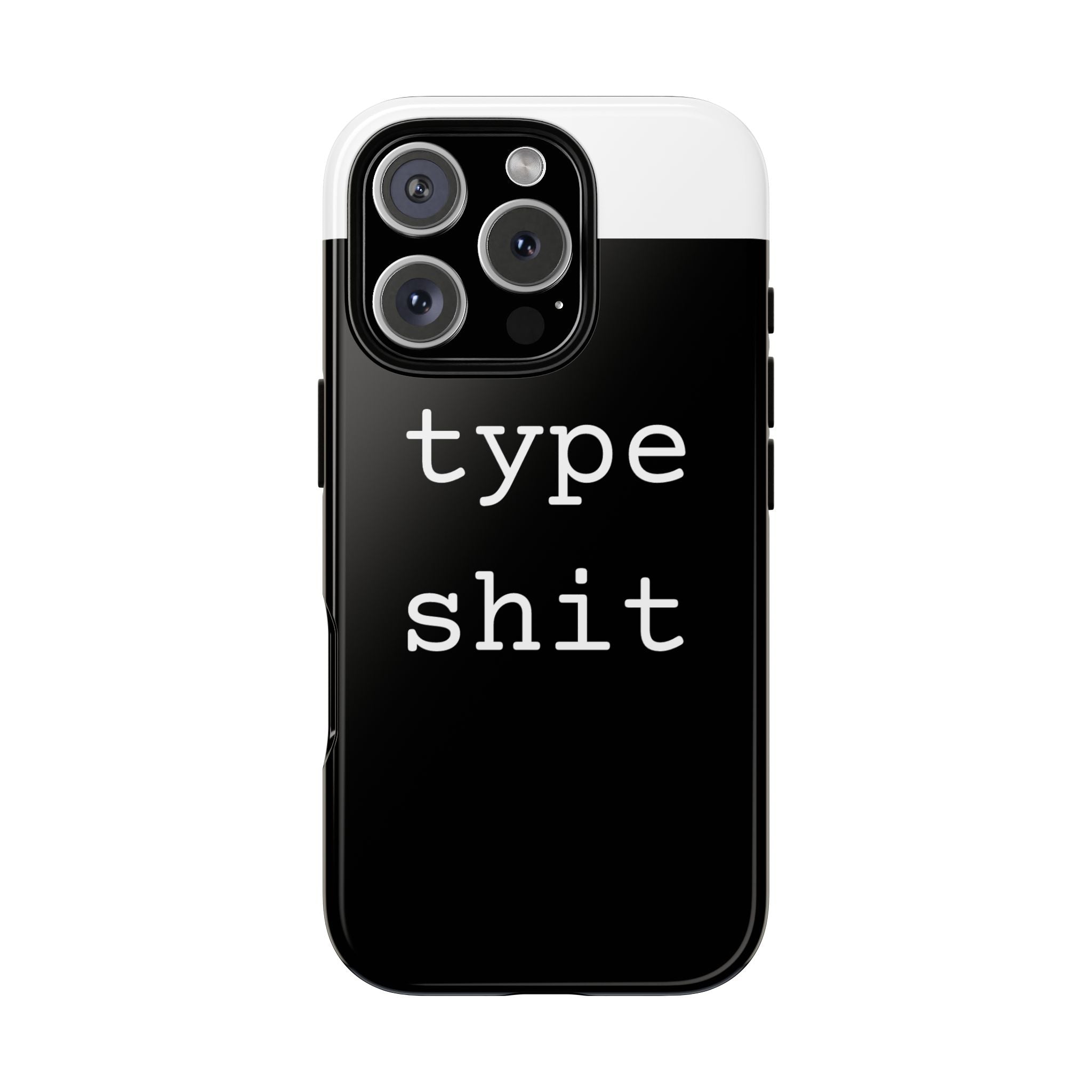 type shit Phone Case | Minimalist Typography Black