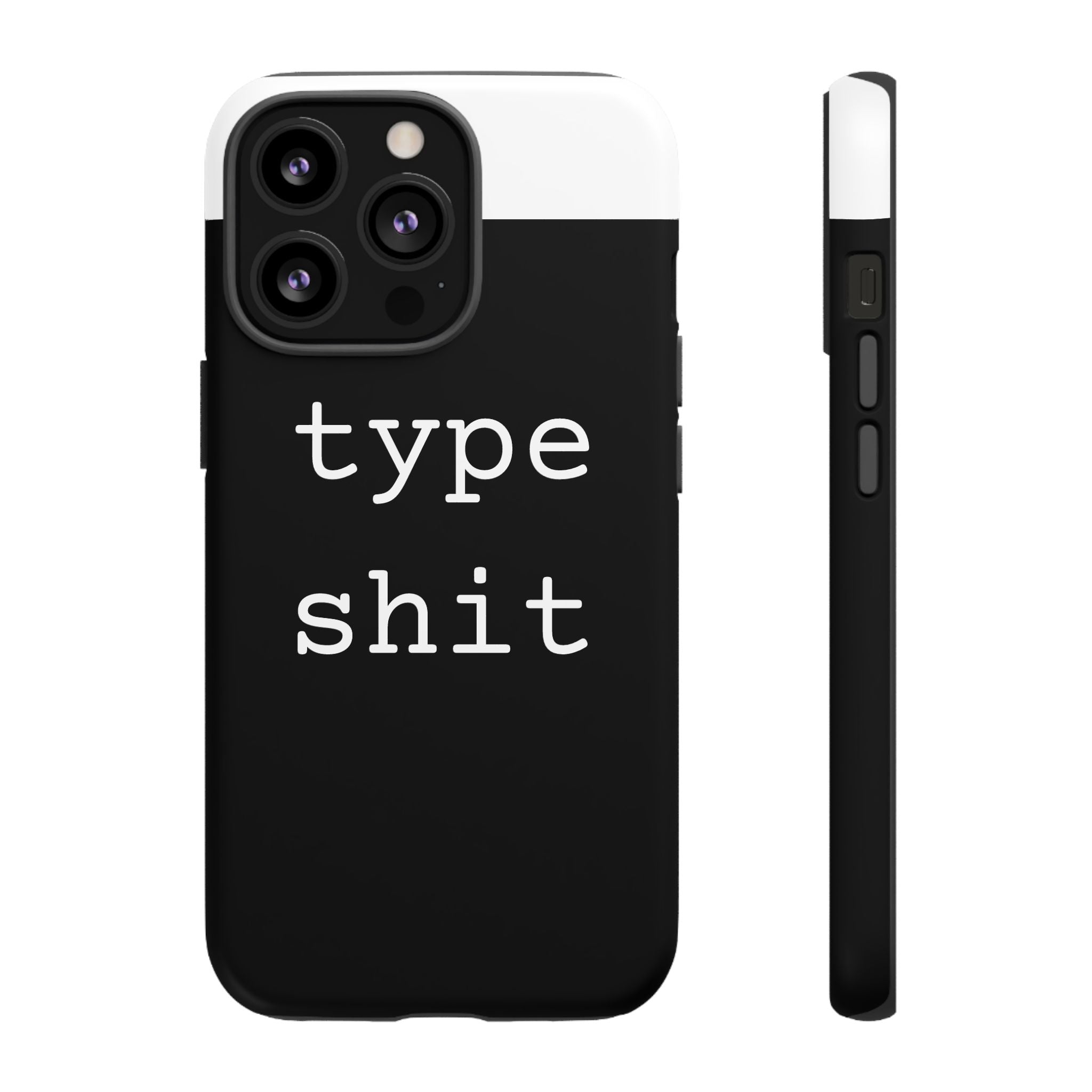 type shit Phone Case | Minimalist Typography Black