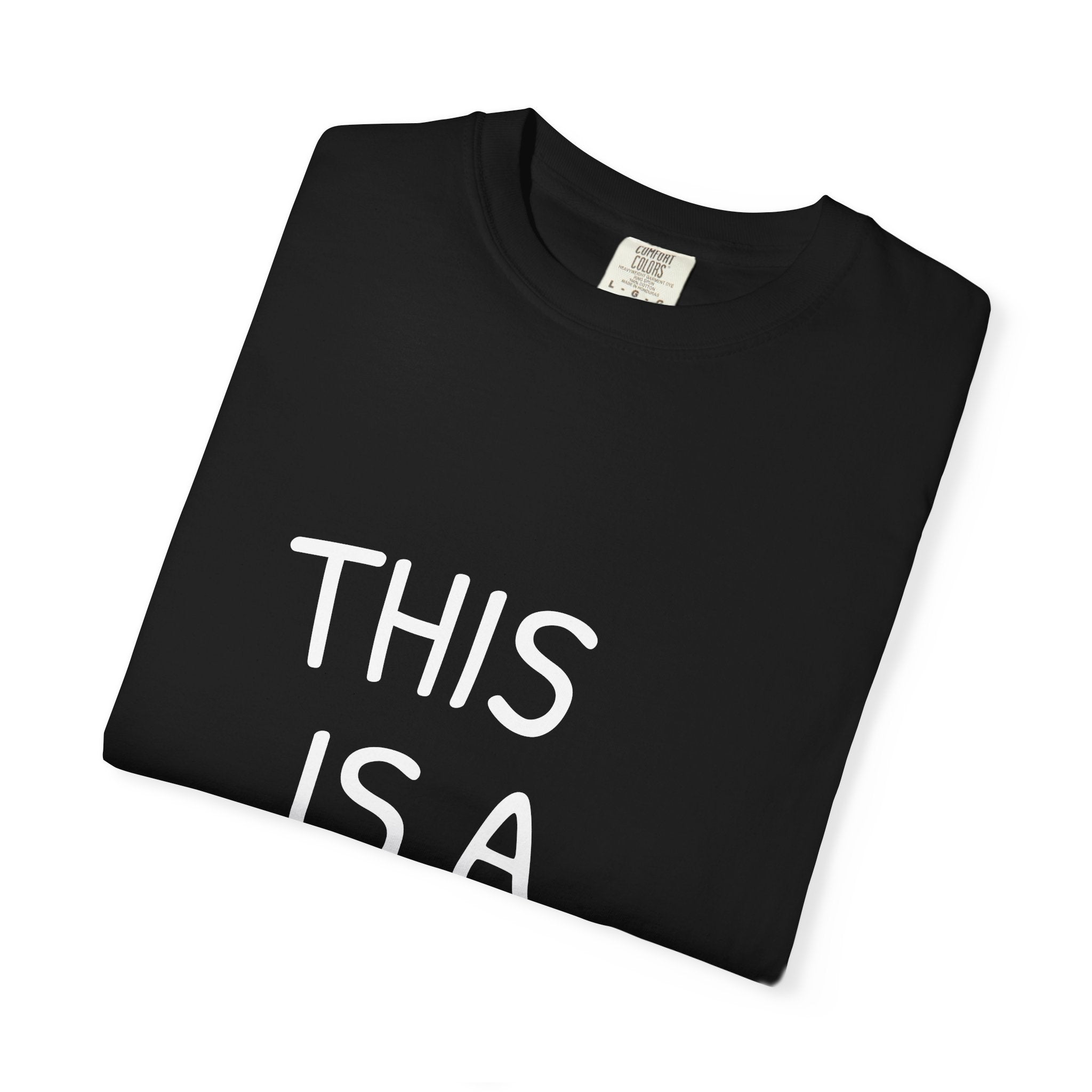 THIS IS A SHIRT T-Shirt | Minimal Text Graphic, Black Tee
