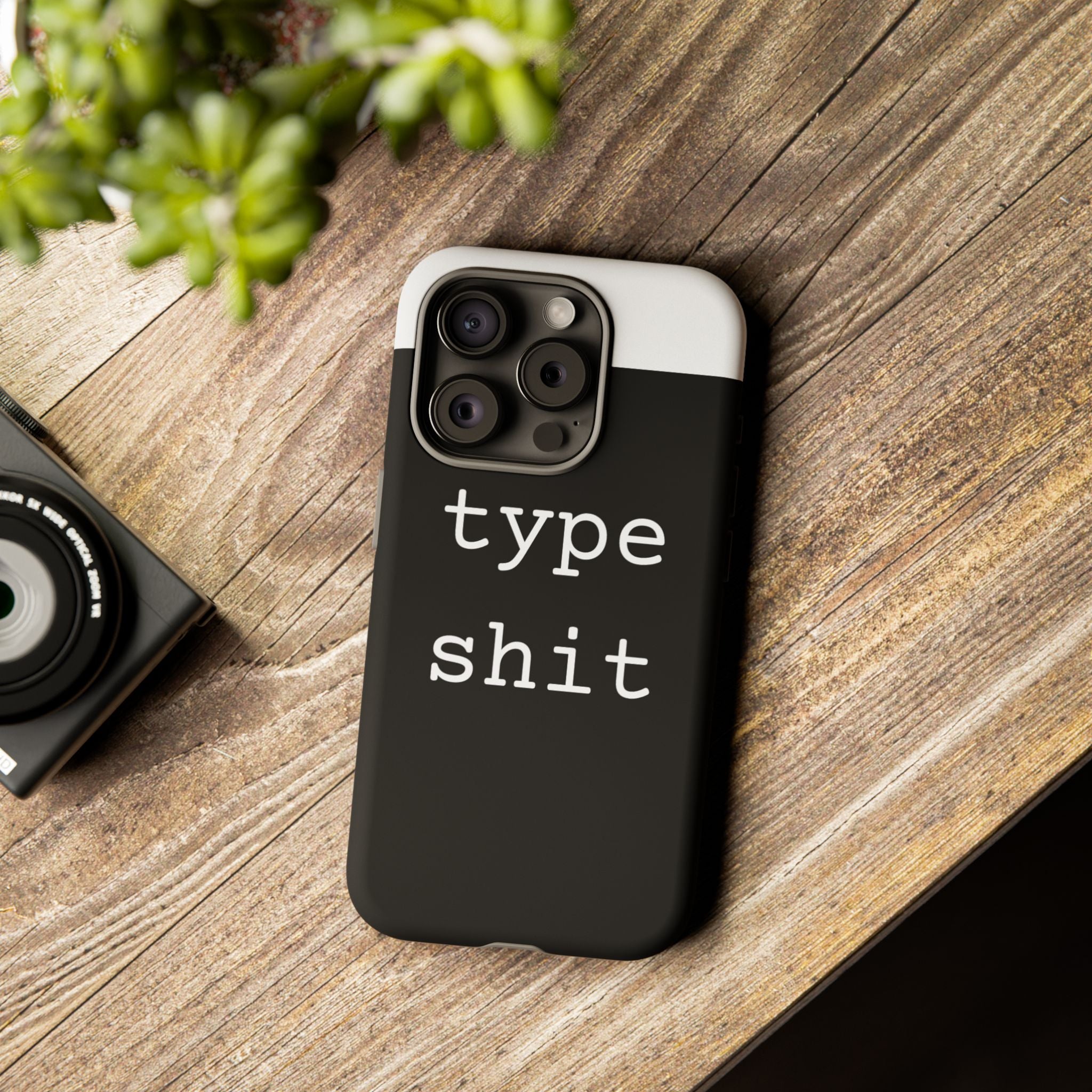 type shit Phone Case | Minimalist Typography Black