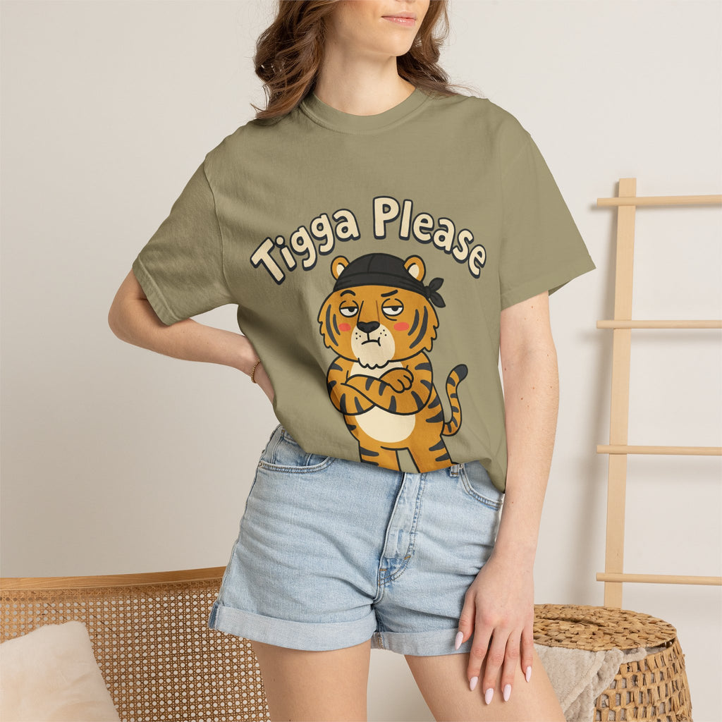 Tigga Please Tiger Illustration T-Shirt | Cute Cartoon Tiger Tee