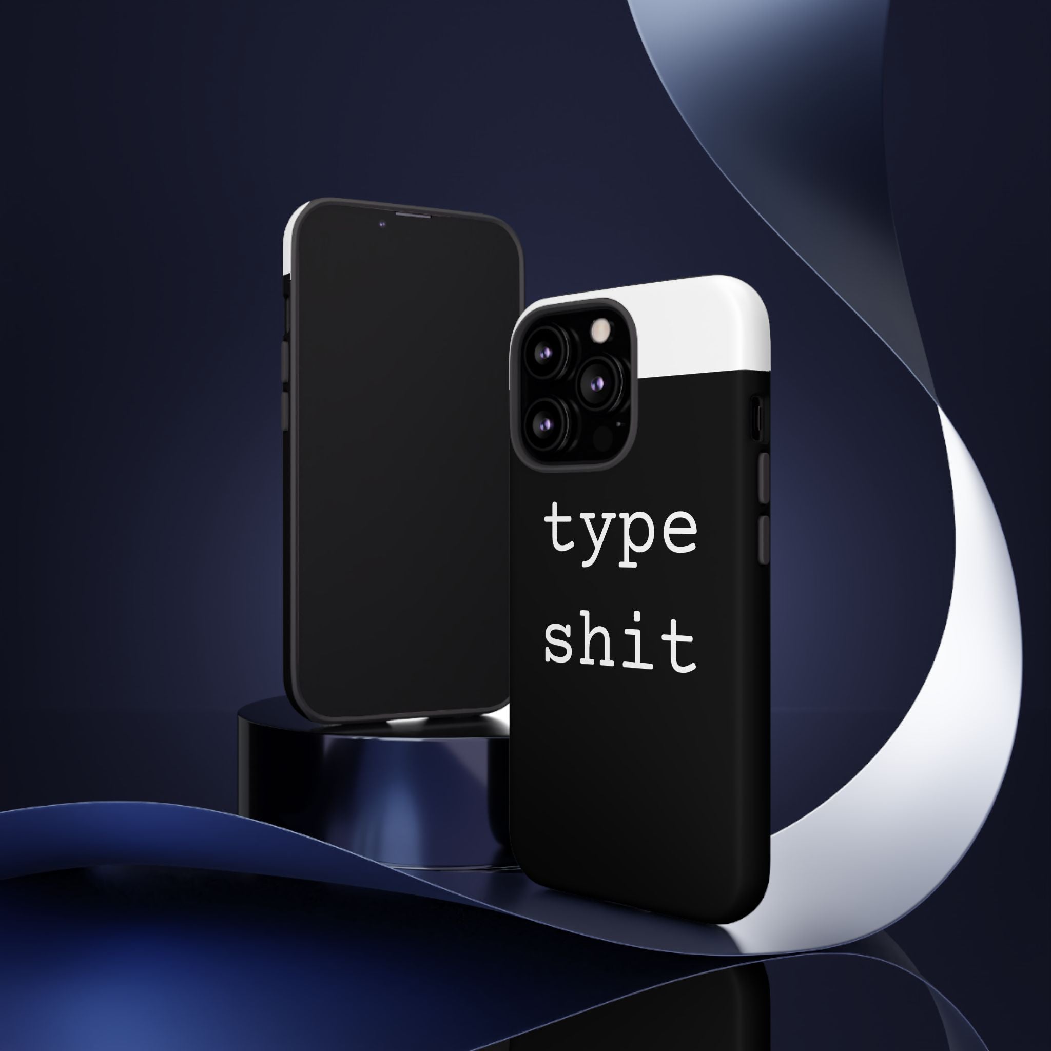 type shit Phone Case | Minimalist Typography Black