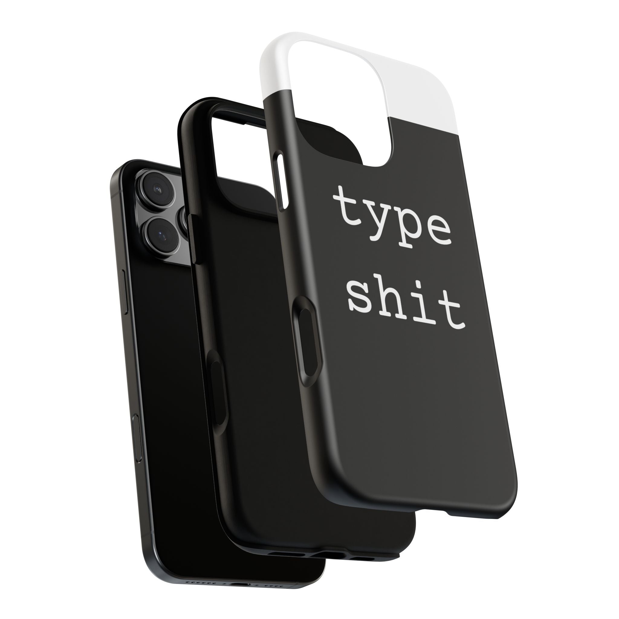 type shit Phone Case | Minimalist Typography Black