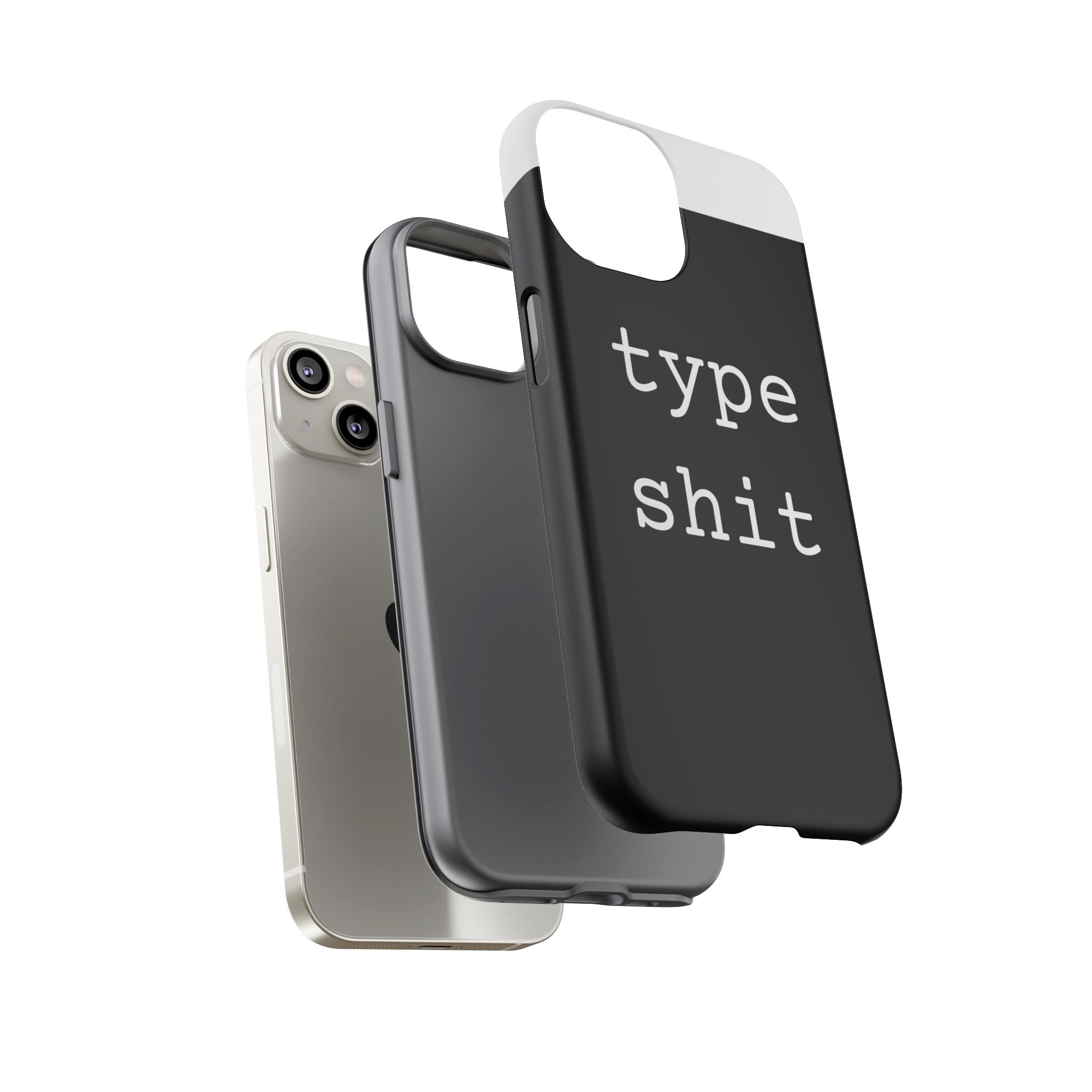 type shit Phone Case | Minimalist Typography Black