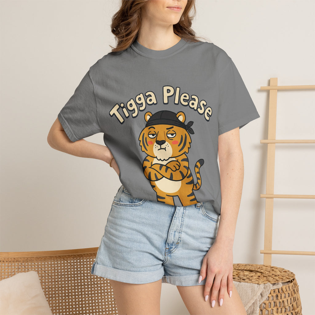 Tigga Please Tiger Illustration T-Shirt | Cute Cartoon Tiger Tee