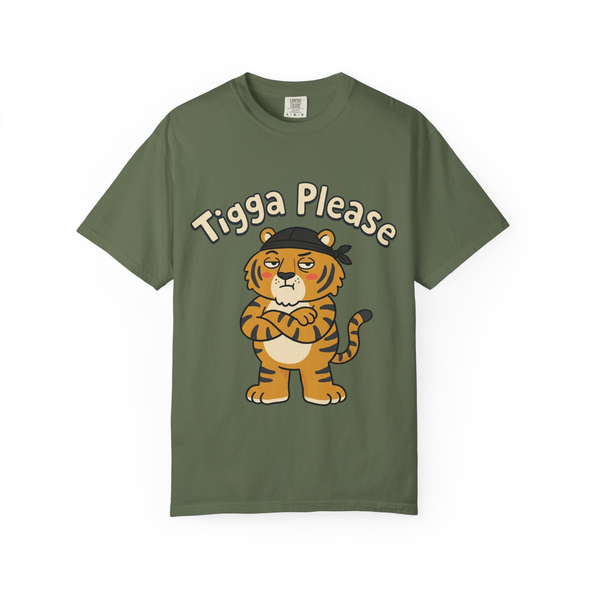 Tigga Please Tiger Illustration T-Shirt | Cute Cartoon Tiger Tee