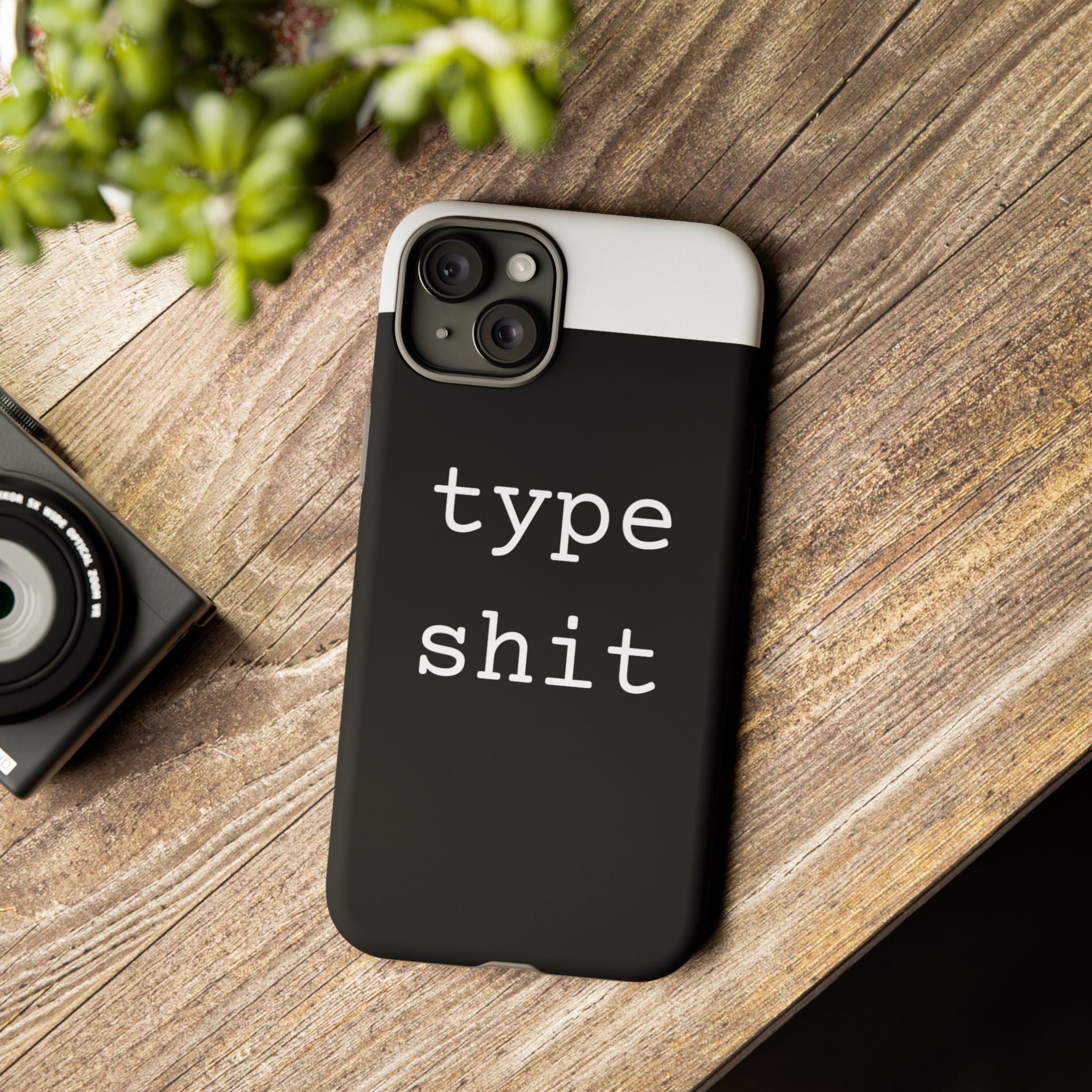 type shit Phone Case | Minimalist Typography Black