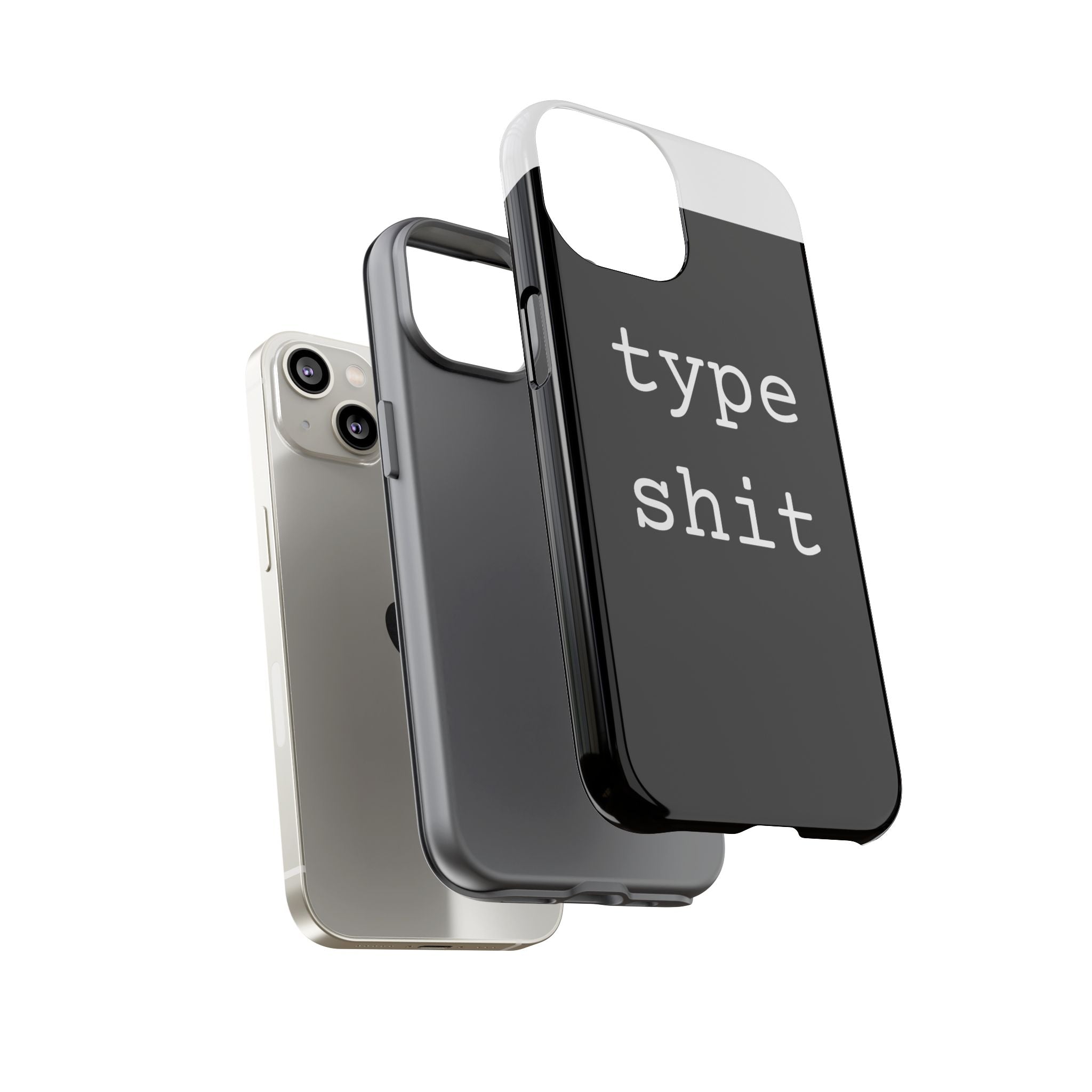 type shit Phone Case | Minimalist Typography Black