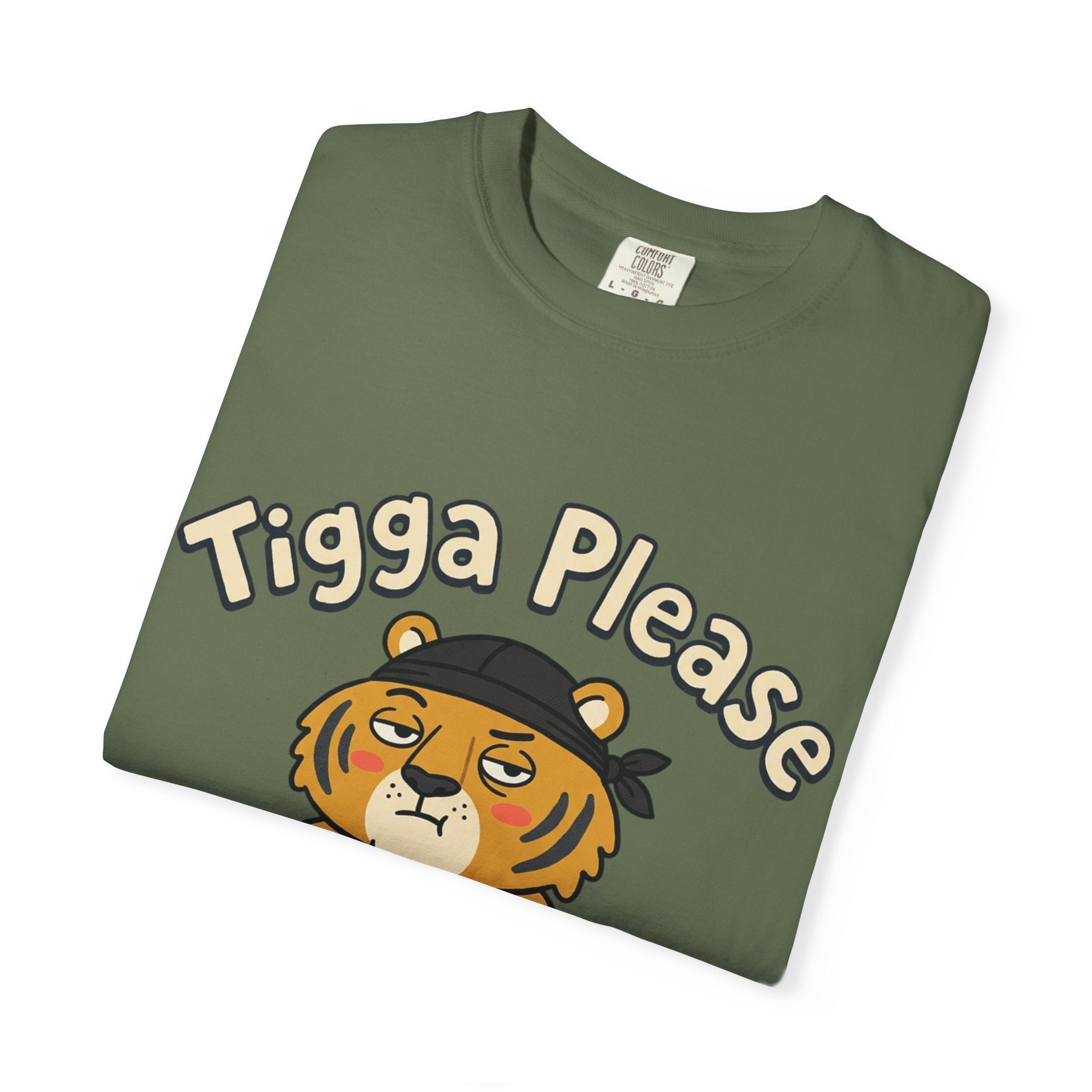 Tigga Please Tiger Illustration T-Shirt | Cute Cartoon Tiger Tee