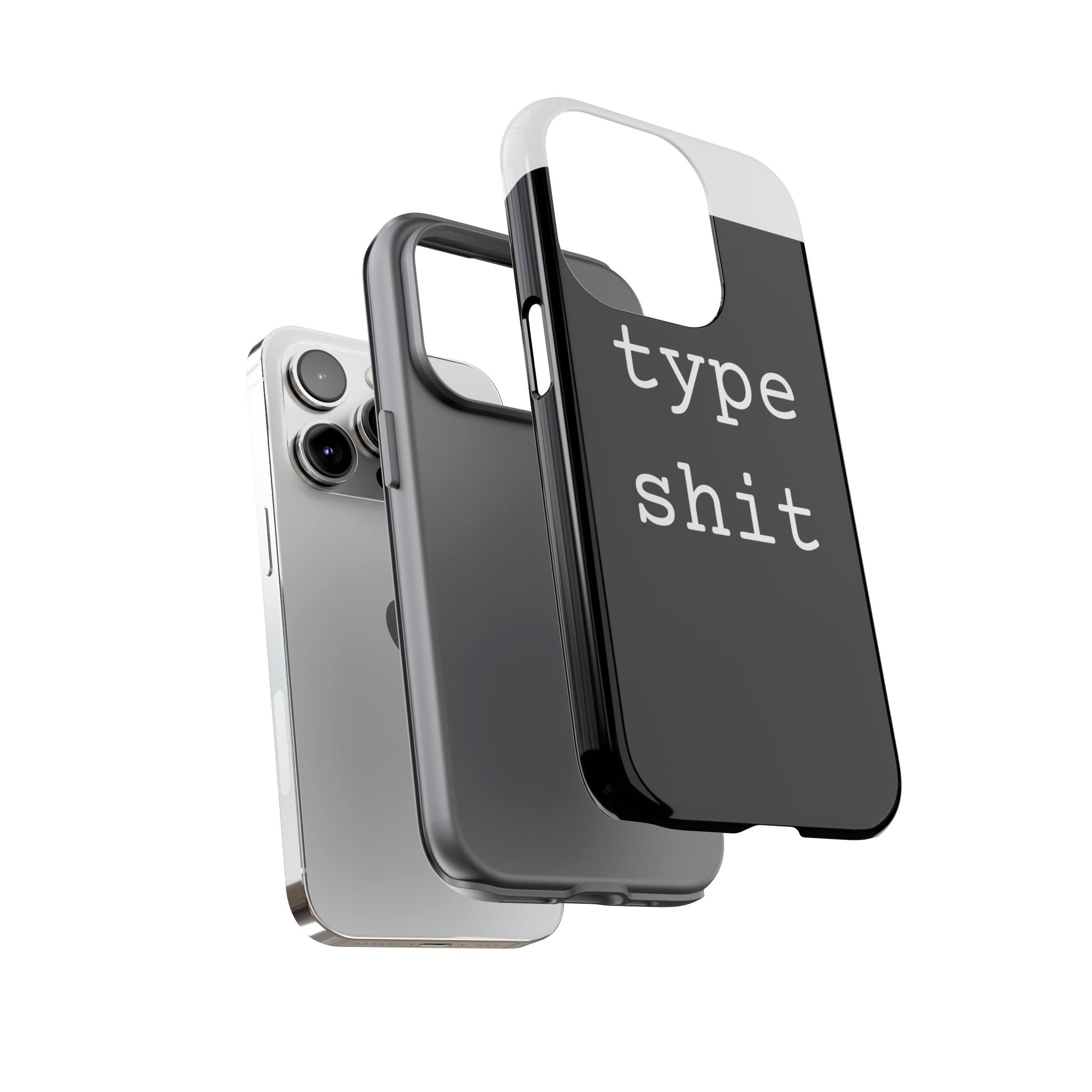 type shit Phone Case | Minimalist Typography Black